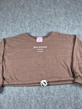 ​Juicy Couture x Forever 21 Plus Brown Cropped Sweatshirt 3X Pullover Y2K Boho